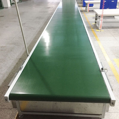 Przemysłowy poziomy przenośnik taśmowy z PVC Automatyczny przenośnik taśmowy z profilem aluminiowym